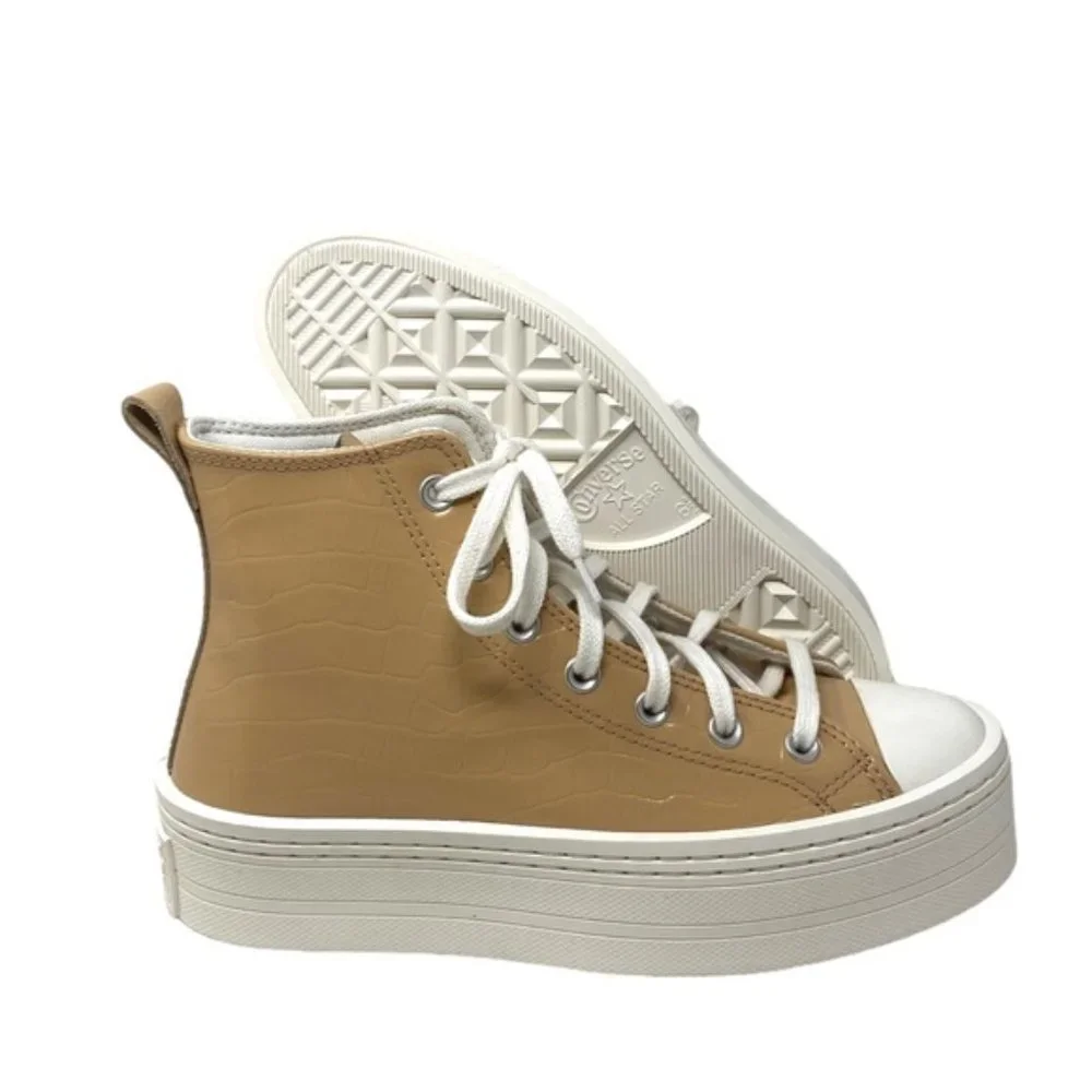 Converse Chuck Modern Lift Platform Leather Shoes Women's Embossed Skate A07658C